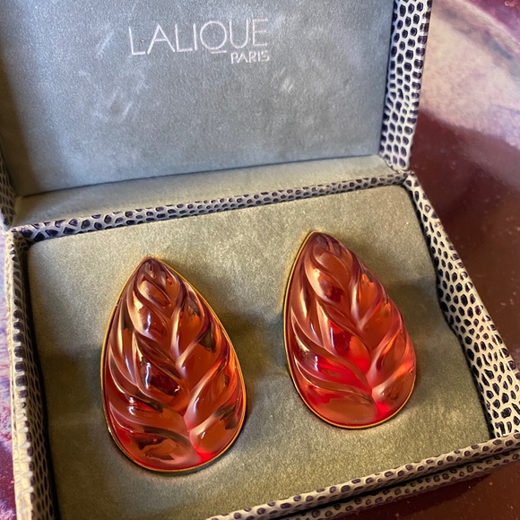 Vintage Lalique Crystal Earrings - Picture 4 of 12